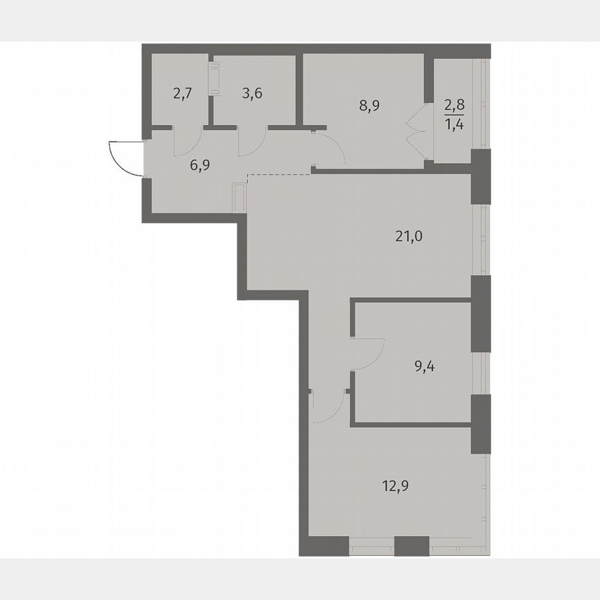 3-к. квартира, 67 м², 5/12 эт.