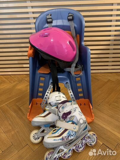 Детское вело кресло + ролики