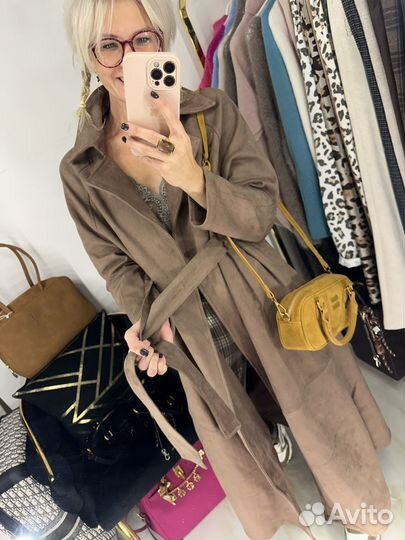 Плащ-пальто под замшу