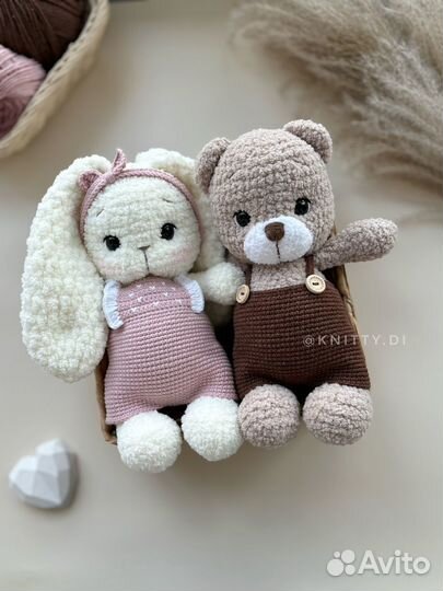 Плюшевый заяц ручной работы/ / детская игрушка