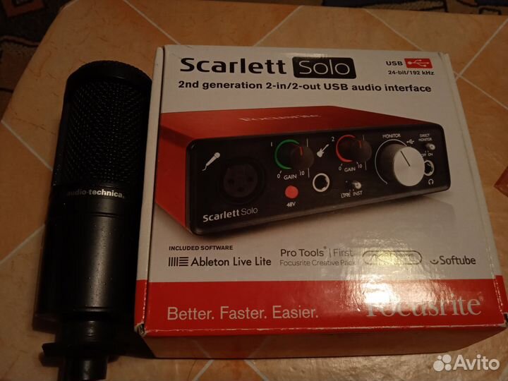 Микрофон студийный + звуковая карта