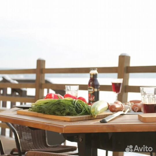 Стол гриль - деревянный на 8 человек
