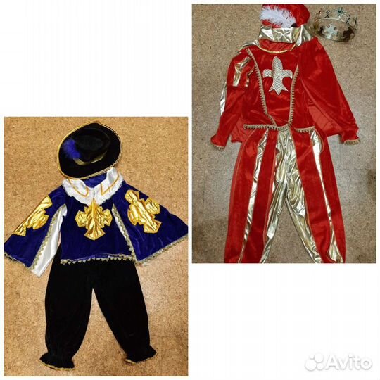 Костюм мушкетёра, принца, Петрушка и Кот в сапогах