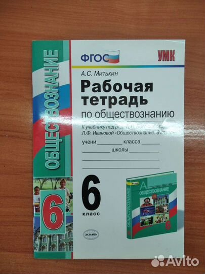 Рабочая тетрадь по обществознанию А. С. Митькин. К