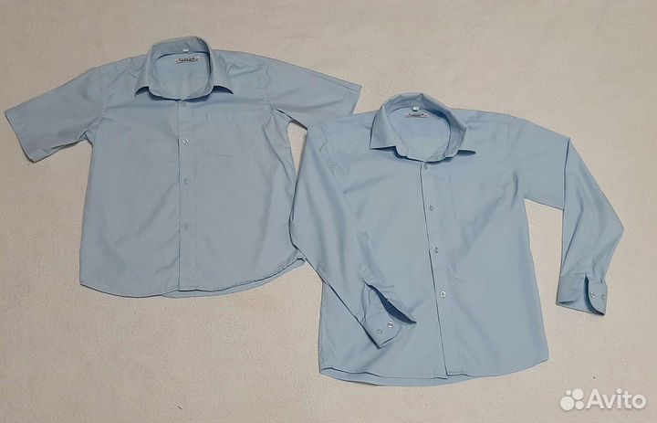 Рубашки школьные цвет голубой и синий р.122-128