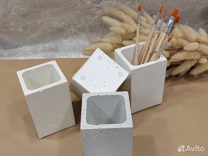 Бетонный органайзер / стакан для ванной