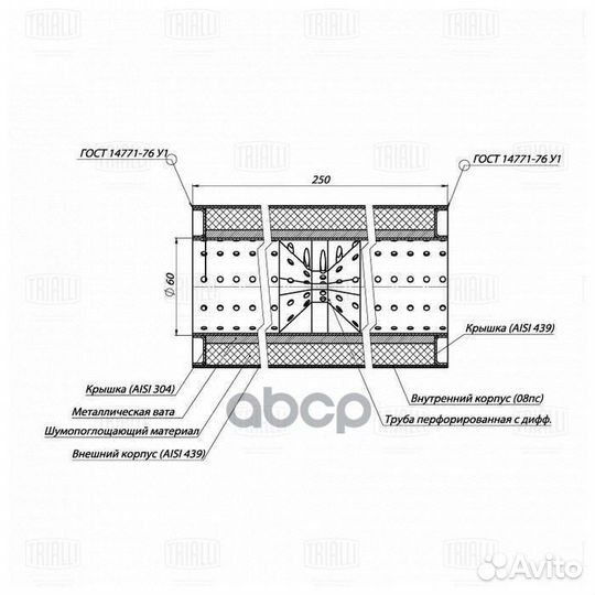 Пламегаситель универсальный 100/250-60 с перф