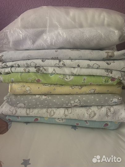 Пеленки трикотажные, простынь, наматрасник