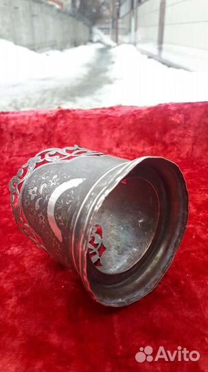Подстаканник СССР серебро. 875 пробы. Кубачи