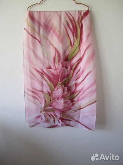 Большой платок/ палантин, батик. Натуральный шёлк