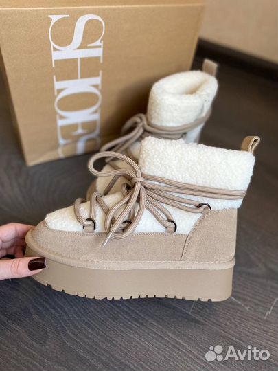 Угги UGG натуральная замша и мех с молнией