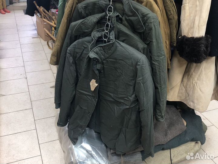 Ватник СССР оливкового цвета с воротником