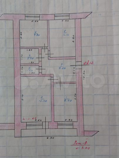 3-к. квартира, 57,1 м², 2/2 эт.