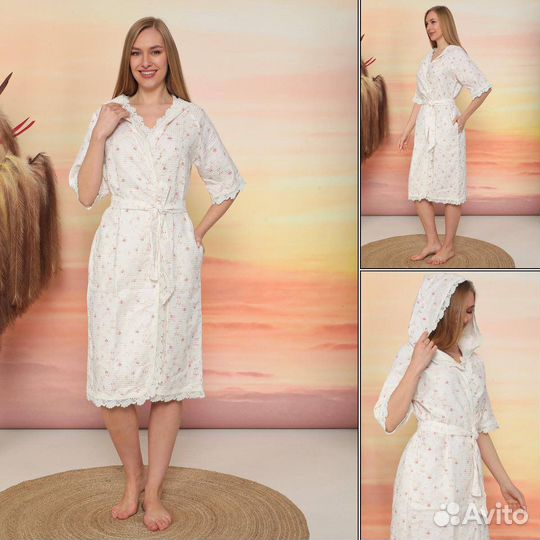 Халат вафельный roses estee masion DOR размер S