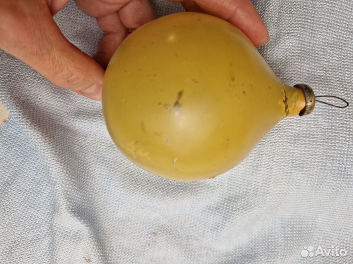 Елочные игрушки СССР шар с белым медведем