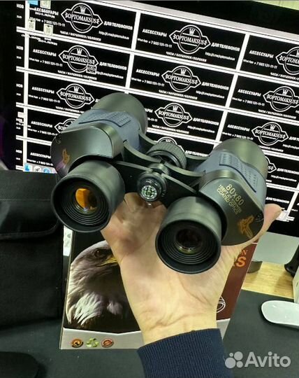 Новый мощный бинокль 80х80 aw-97 comet профессион