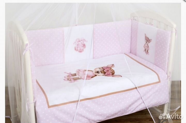 Бортики в детскую кроватку для девочки