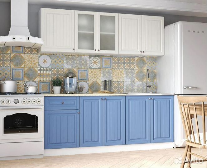 Кухня Хозяюшка 2.0 м акация белая / деним