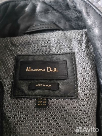 Кожаная женская куртка massimo dutti xs