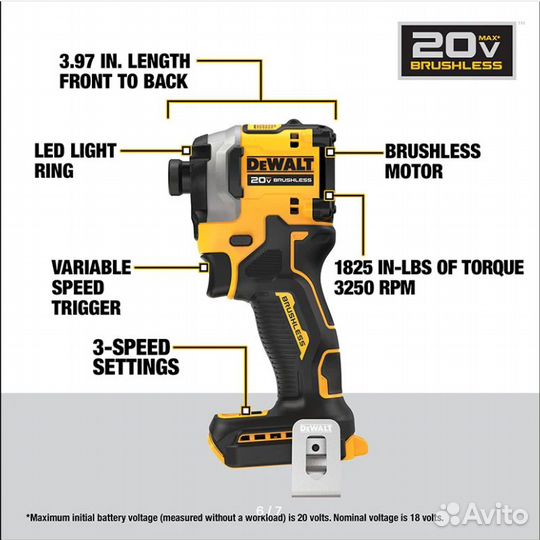 Бесщёточный импульсный шуруповерт Dewalt 18 В XR D