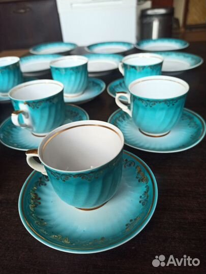 Костяной фарфор кофейный сервиз