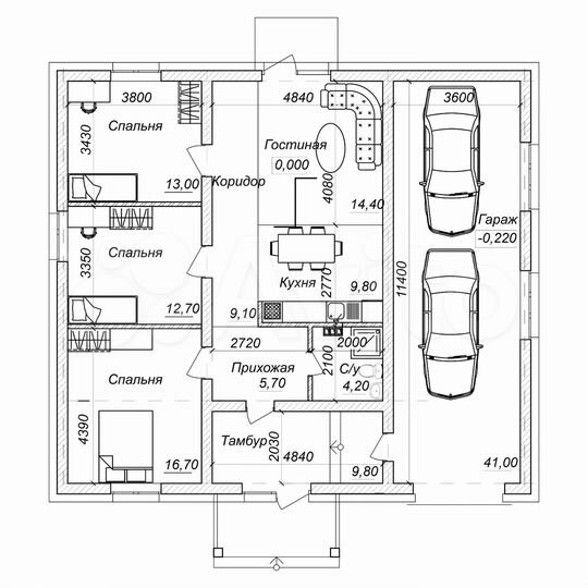Дом 136,4 м² на участке 8 сот.