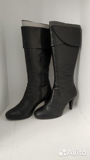 Черные кожаные сапоги ecco jouf размер 38