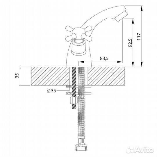 Смеситель для раковины Rossinka h02-61r Хром