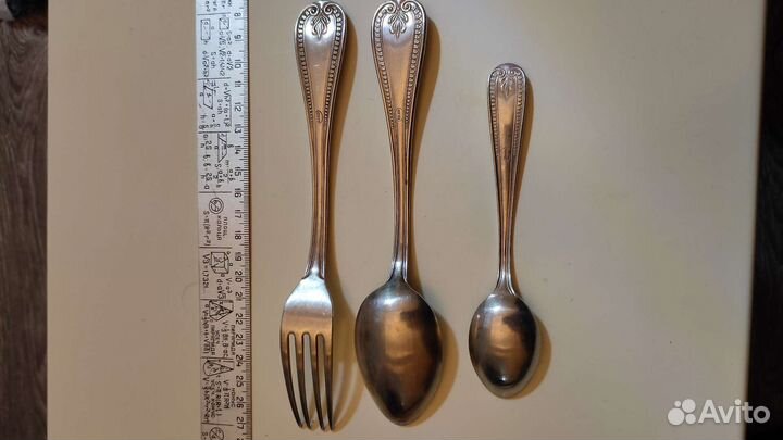 Отличный столовый набор -эгоист. Серебро 900пр