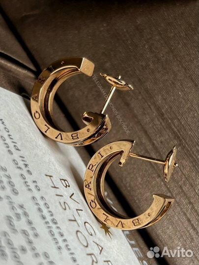 Bvlgari серьги розовое золото 750/керамика