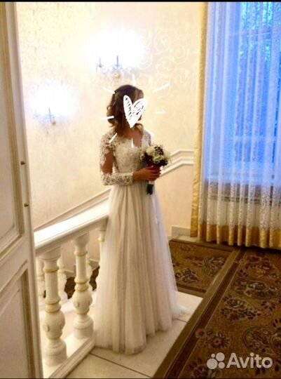Свадебное платье и шубка