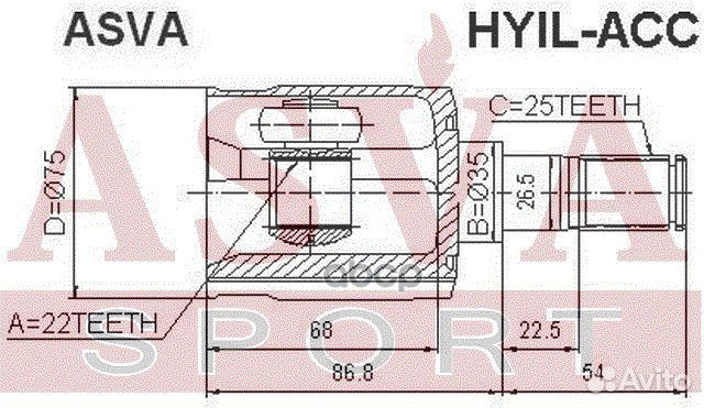 ШРУС внутренний перед лев hyilacc asva