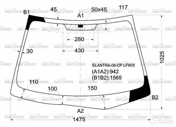 Стекло лобовое hyundai elantra /avante 2006- FYG с