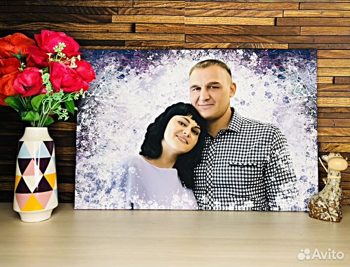 Портрет на холсте по фото (разные размеры)
