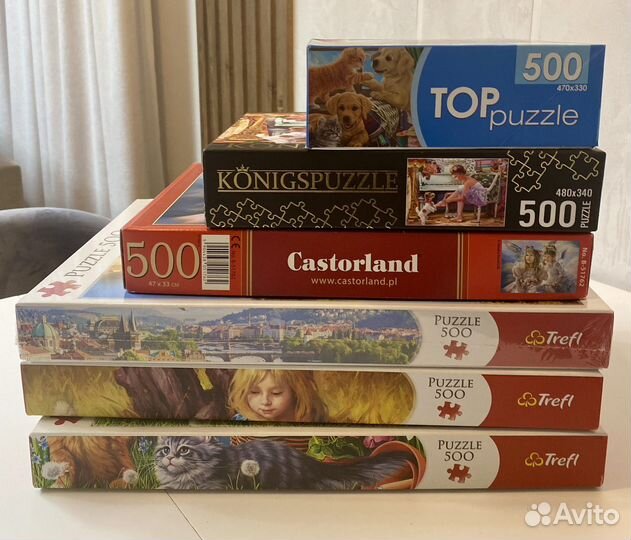 Пазлы 500 деталей trefl castorland ravensburger