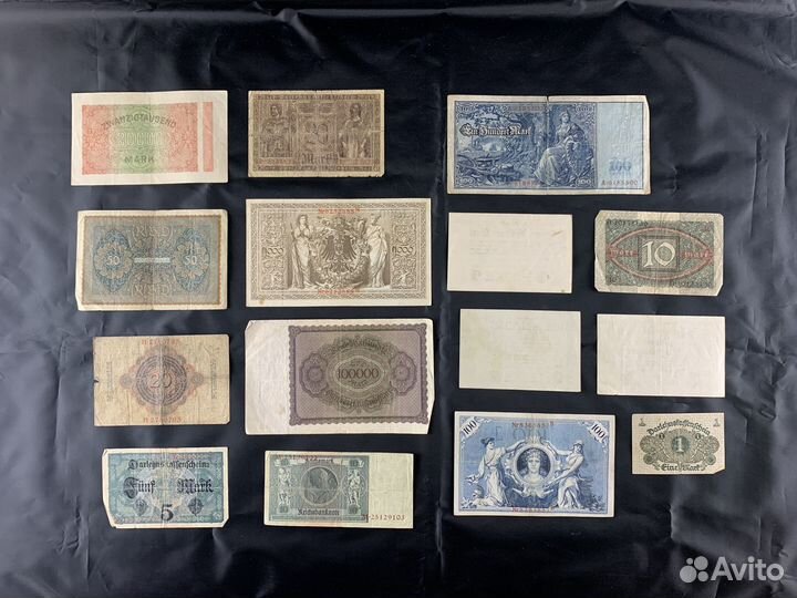 Банкноты Германии, лот 15 шт