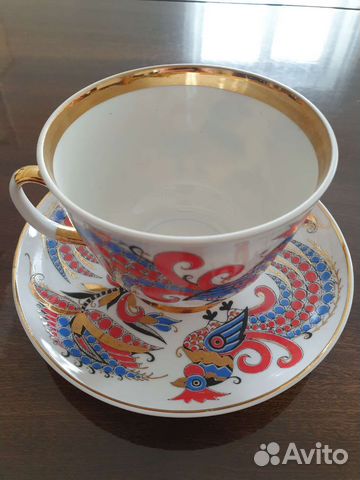 Чашки с блюдцами, лфз, серия Красный петух