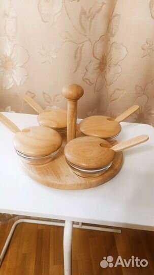 Набор банок для специй менажница