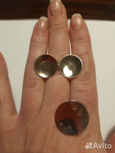 Серебряные серьги, кольцо, подвеска. новые
