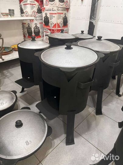 Чугунный казан на 8 л + Печь под казан