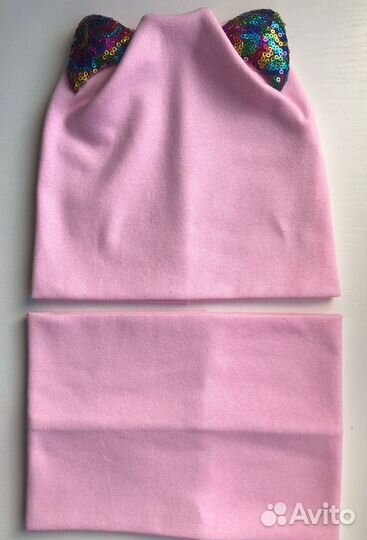 Комплект шапка и снуд детский весна