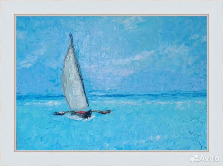 Картина маслом Парусник в море
