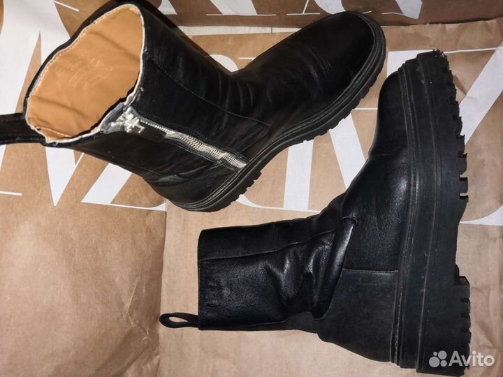 Кожаные ботинки zara 37