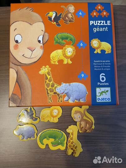 Набор пазлов Djeco «Обезьянка и её друзья»