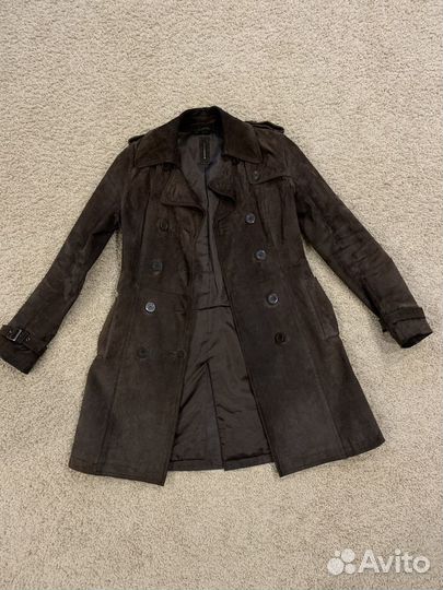 Пальто nafnaf из натуральной кожи