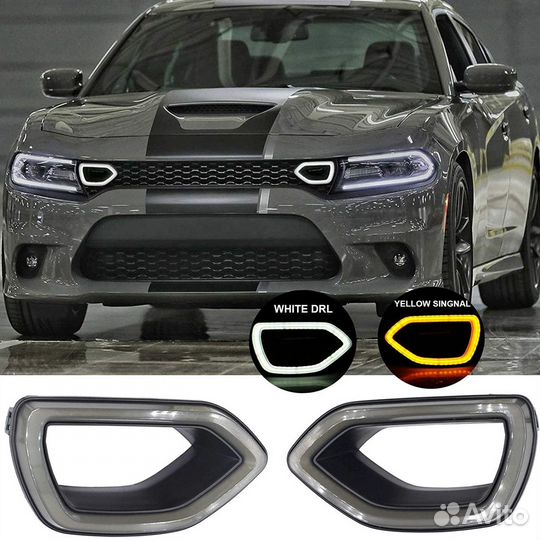 Дхо с поворотниками в решетку Dodge Charger SRT