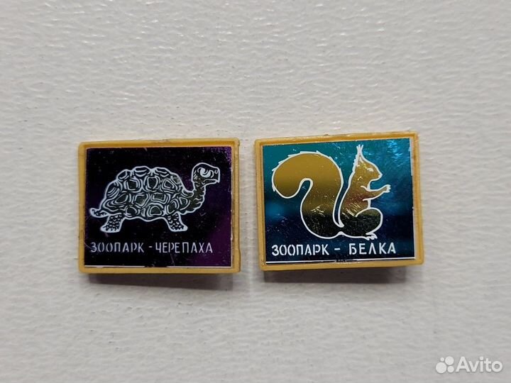 Набор знаков значков 11 шт Зоопарк Ситал стекло