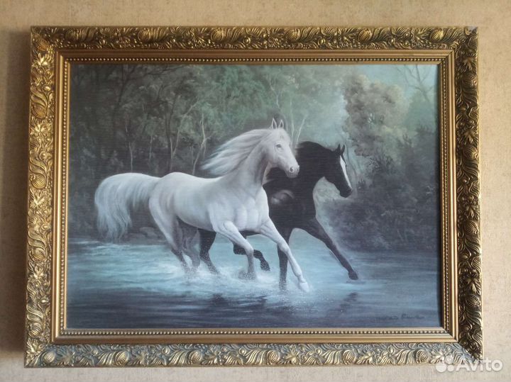 Картина Кони лошади 81 на 61 см