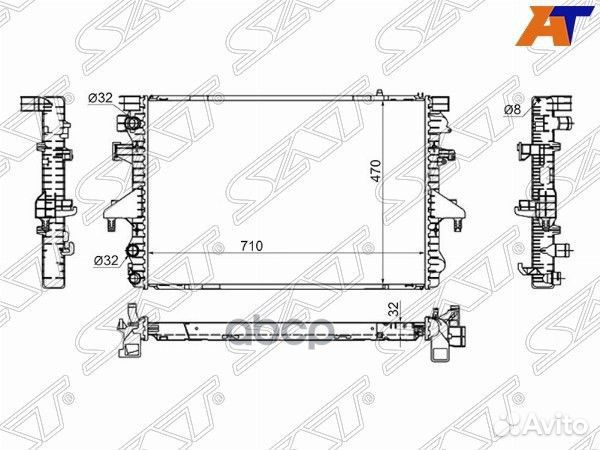Радиатор Volkswagen Transporter 03-15 VW0009 Sat