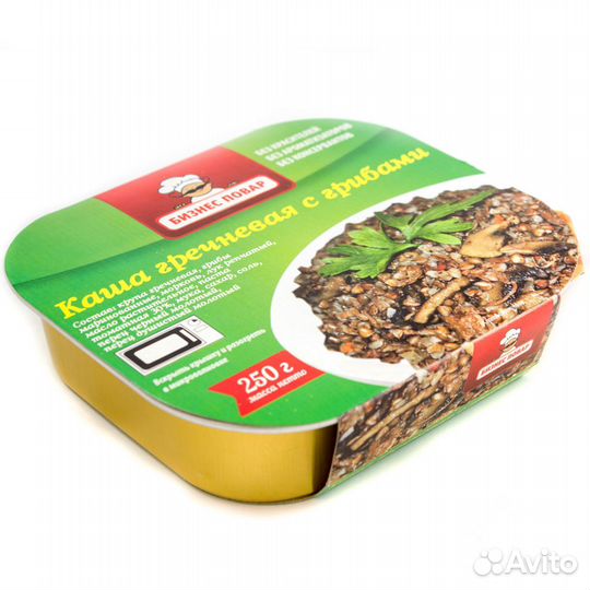 Консервы: каша гречневая с грибами, 250 г